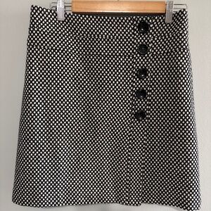 Talbots petites skirt women’s size 6 petite 6p black white pattern wool